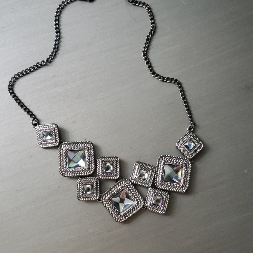 Super Chic Gunmetal Statement Necklace